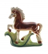Сувенир "Конь на траве" глянец, рыжий.